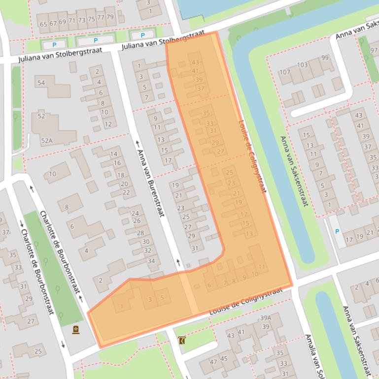 Kaart van postcodegebied 1723KM.