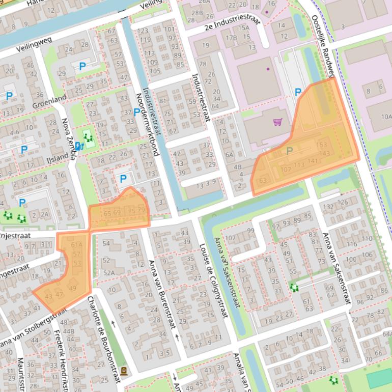 Kaart van postcodegebied 1723LC.