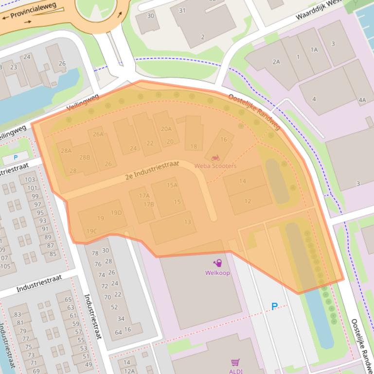 Kaart van postcodegebied 1723LG.