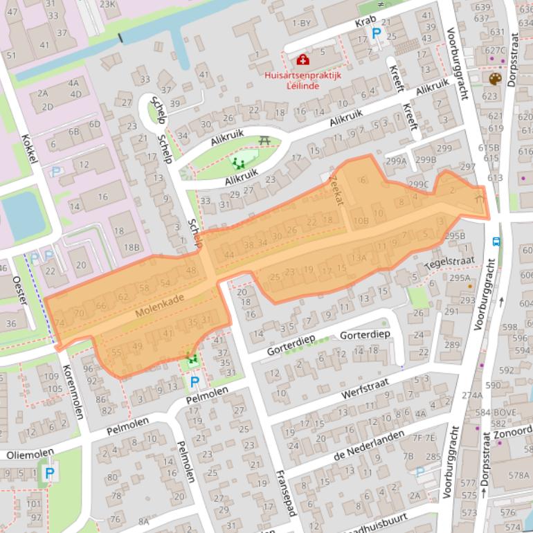 Kaart van postcodegebied 1723MK.