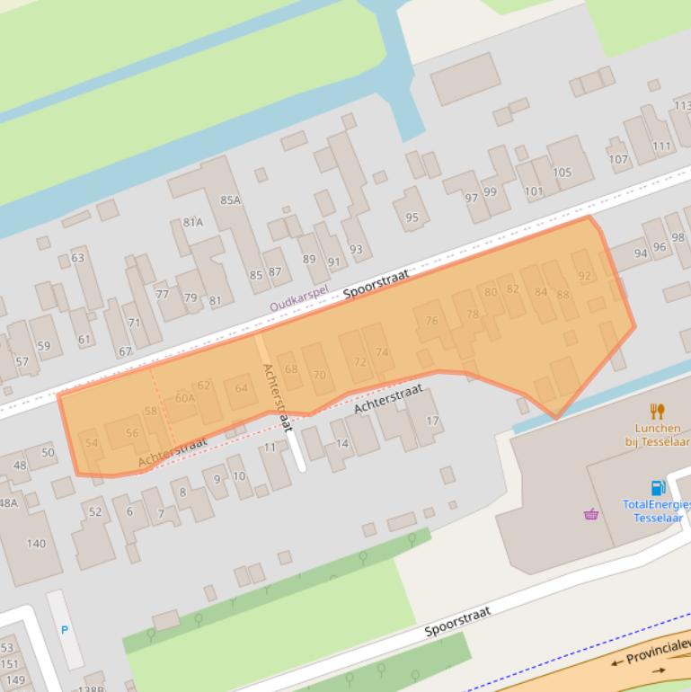 Kaart van postcodegebied 1723NE.