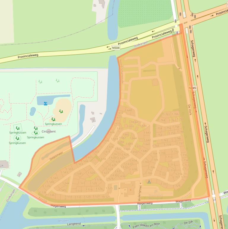 Kaart van postcodegebied 1723PX.