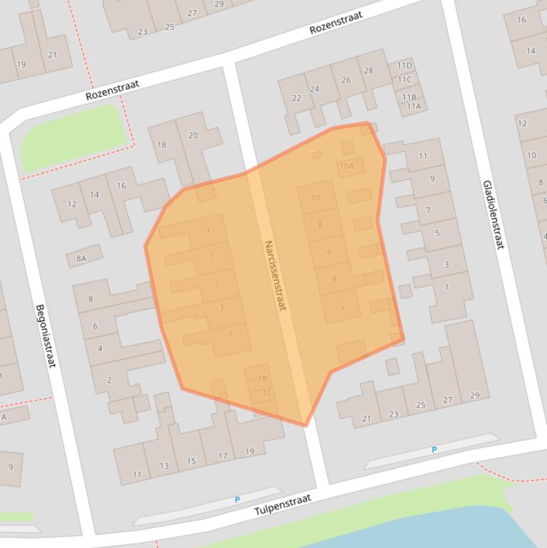 Kaart van postcodegebied 1723WD.