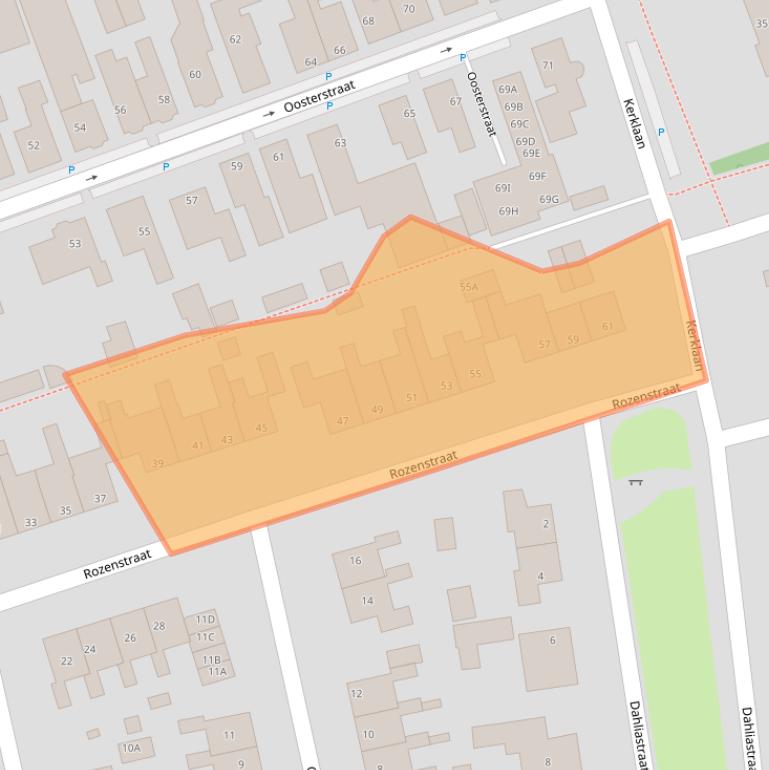 Kaart van postcodegebied 1723XR.