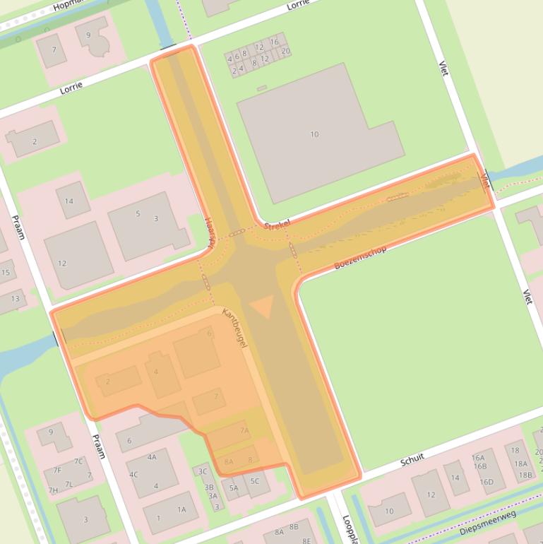 Kaart van postcodegebied 1724BH.