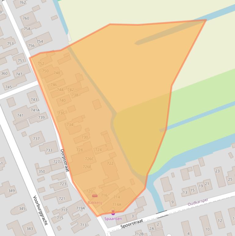 Kaart van postcodegebied 1724NR.