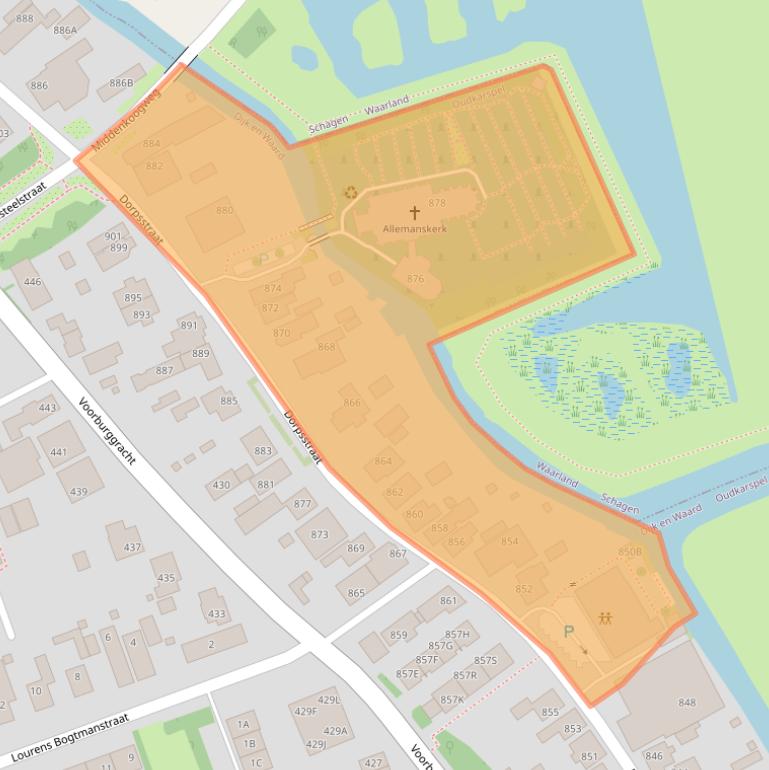 Kaart van postcodegebied 1724NV.