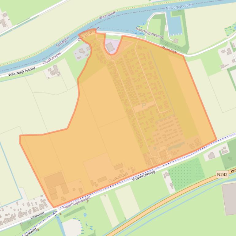 Kaart van postcodegebied 1724PG.