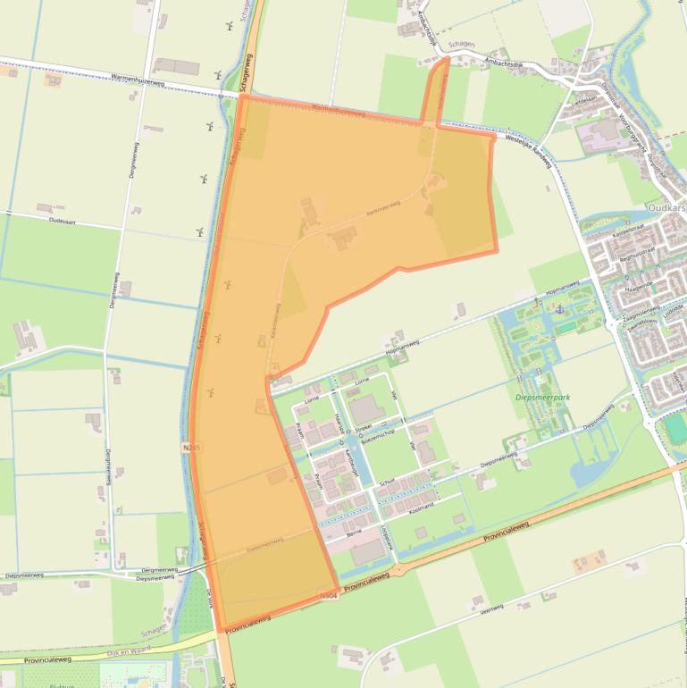 Kaart van postcodegebied 1724PK.