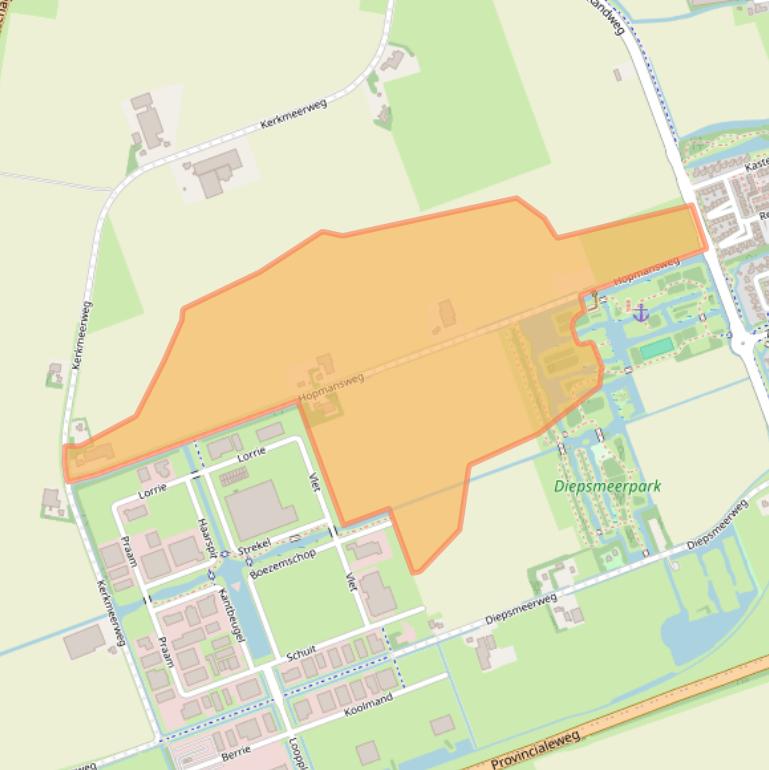 Kaart van postcodegebied 1724PL.