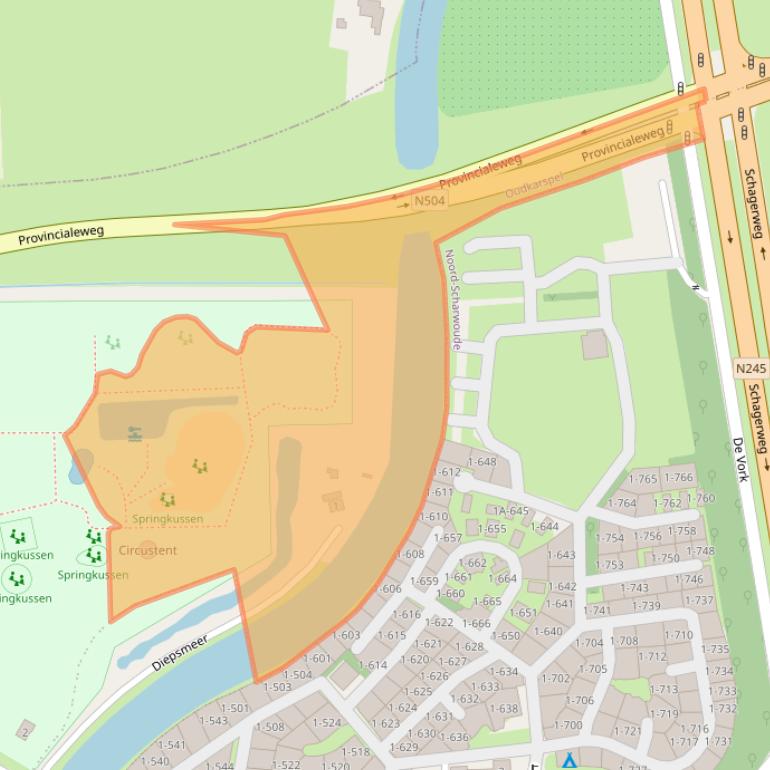 Kaart van postcodegebied 1724PR.