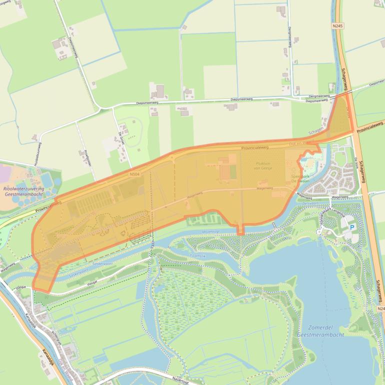 Kaart van postcodegebied 1724PT.