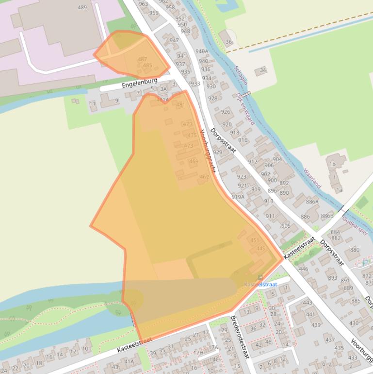 Kaart van postcodegebied 1724RH.