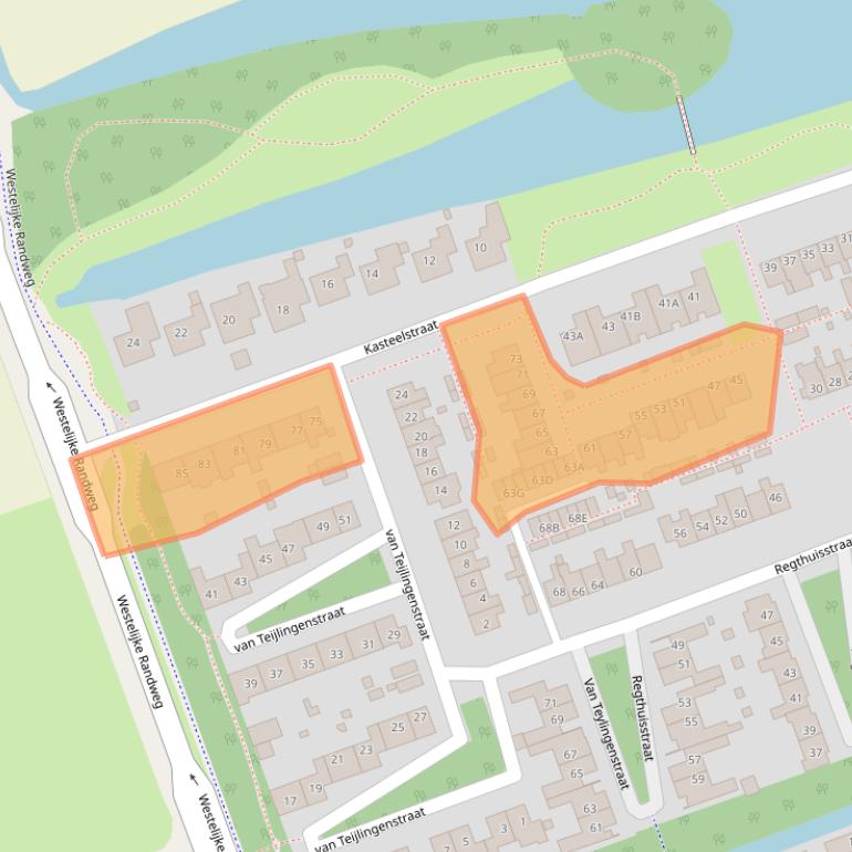 Kaart van postcodegebied 1724SC.