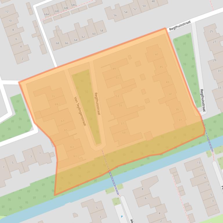 Kaart van postcodegebied 1724SL.
