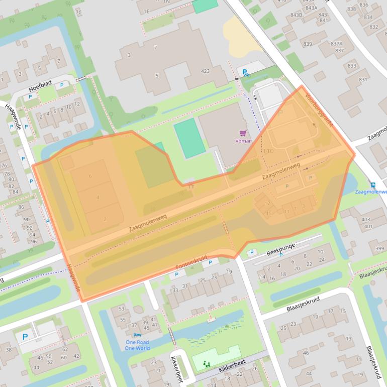 Kaart van postcodegebied 1724SW.