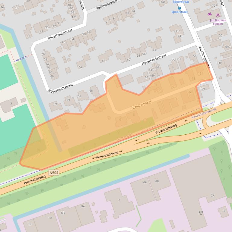 Kaart van postcodegebied 1724VA.