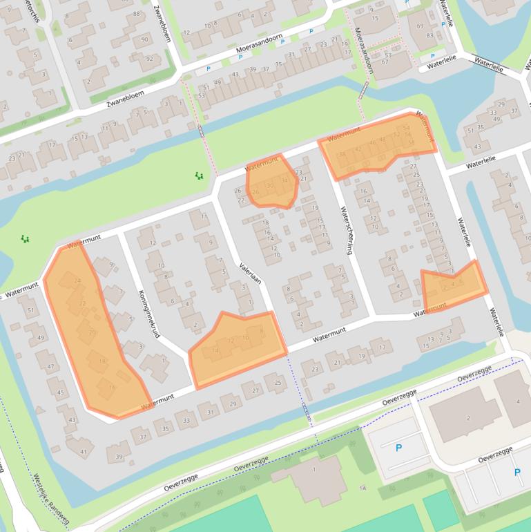 Kaart van postcodegebied 1724XB.
