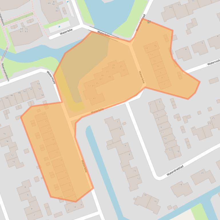 Kaart van postcodegebied 1724XG.