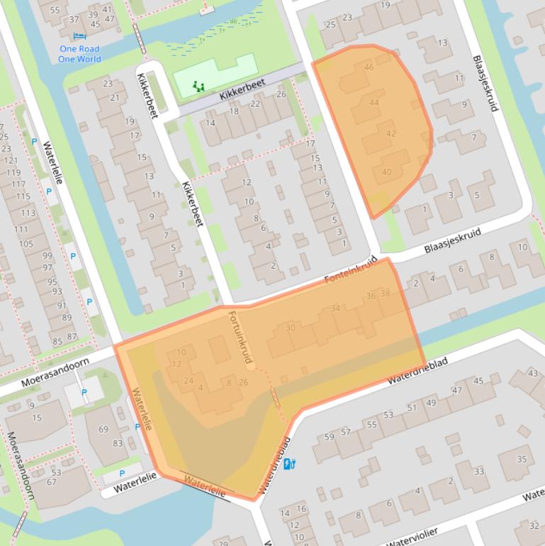 Kaart van postcodegebied 1724XR.