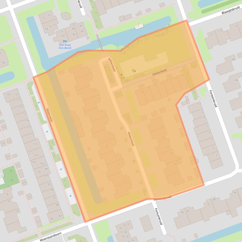 Kaart van postcodegebied 1724XS.