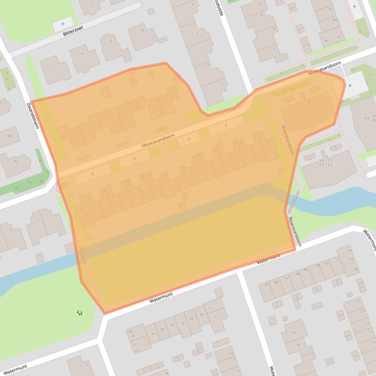 Kaart van postcodegebied 1724XW.