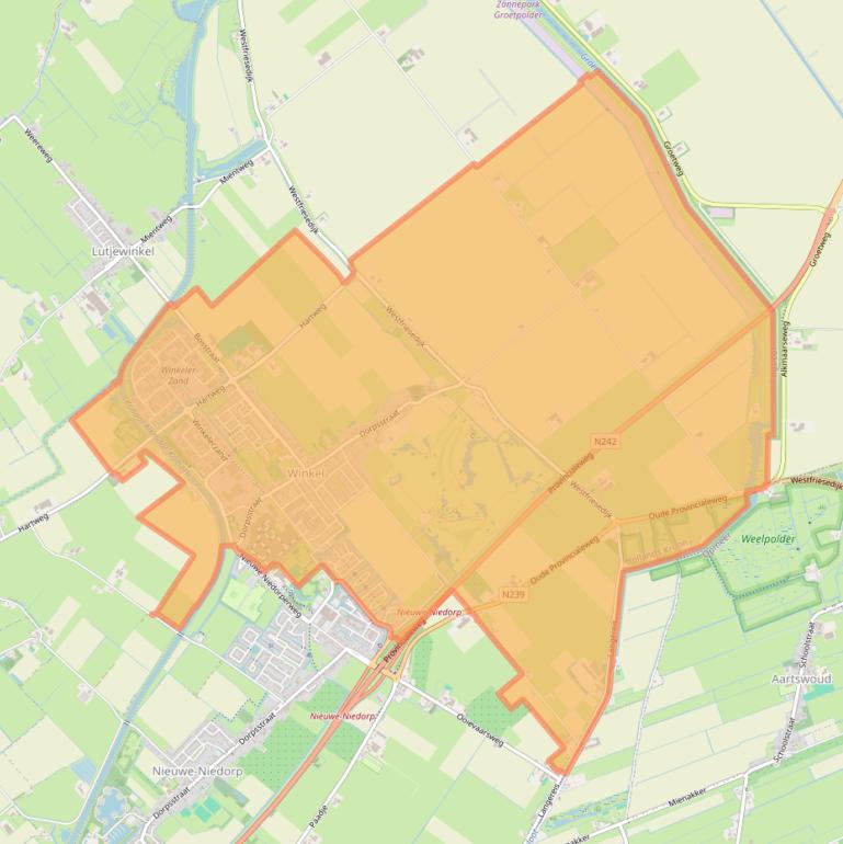 Kaart van postcodegebied 1731.