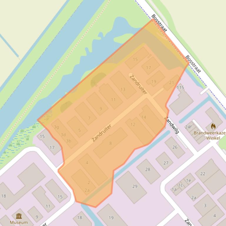 Kaart van postcodegebied 1731LJ.