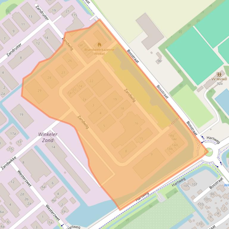 Kaart van postcodegebied 1731LS.