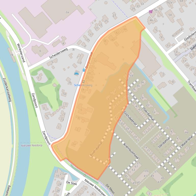 Kaart van postcodegebied 1731RG.