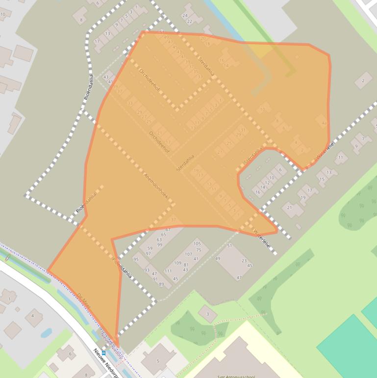 Kaart van postcodegebied 1731RS.