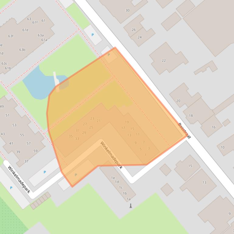 Kaart van postcodegebied 1731SH.