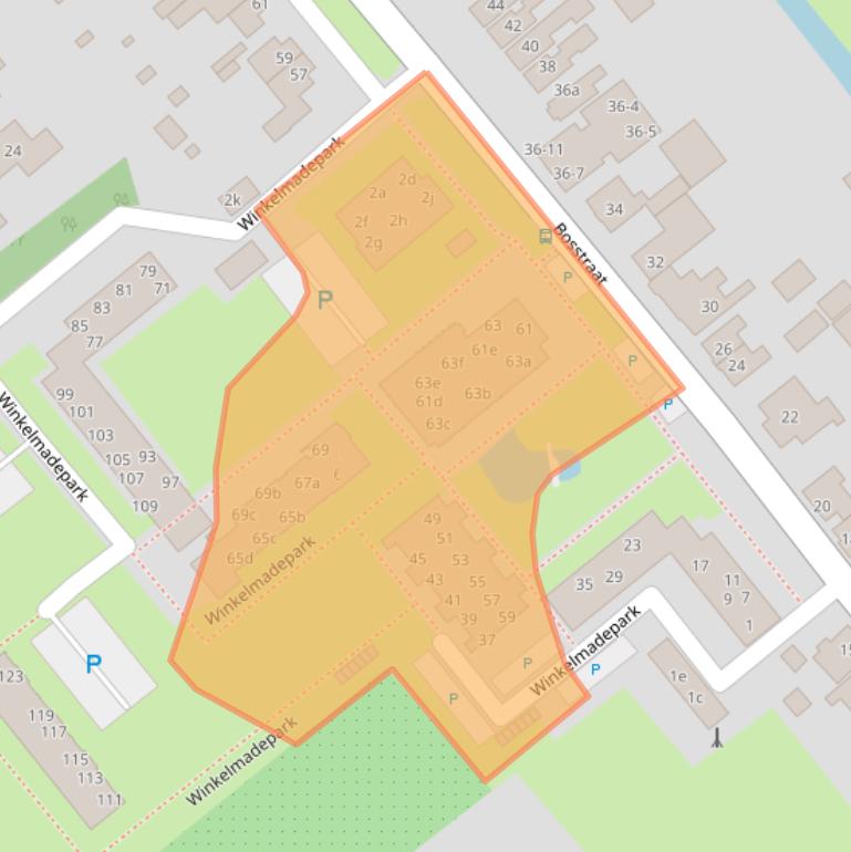 Kaart van postcodegebied 1731SJ.
