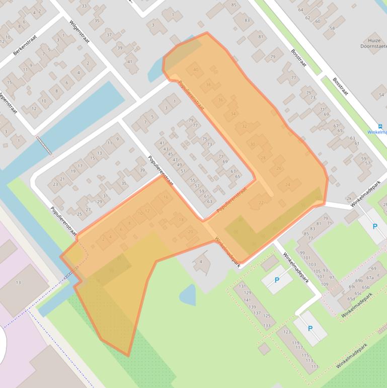 Kaart van postcodegebied 1731SP.