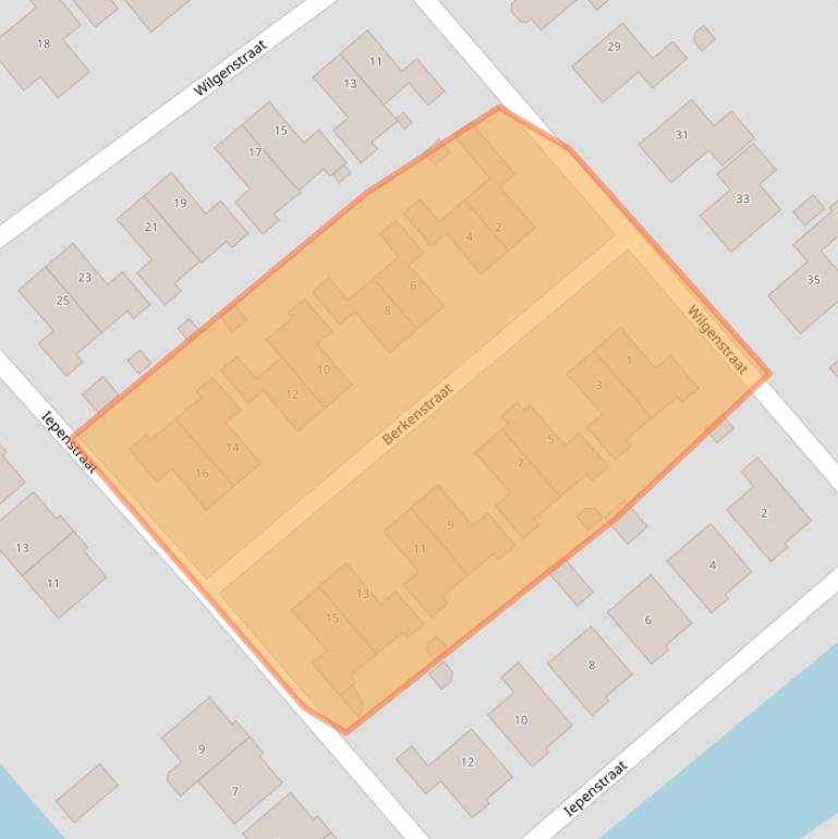 Kaart van postcodegebied 1731SW.