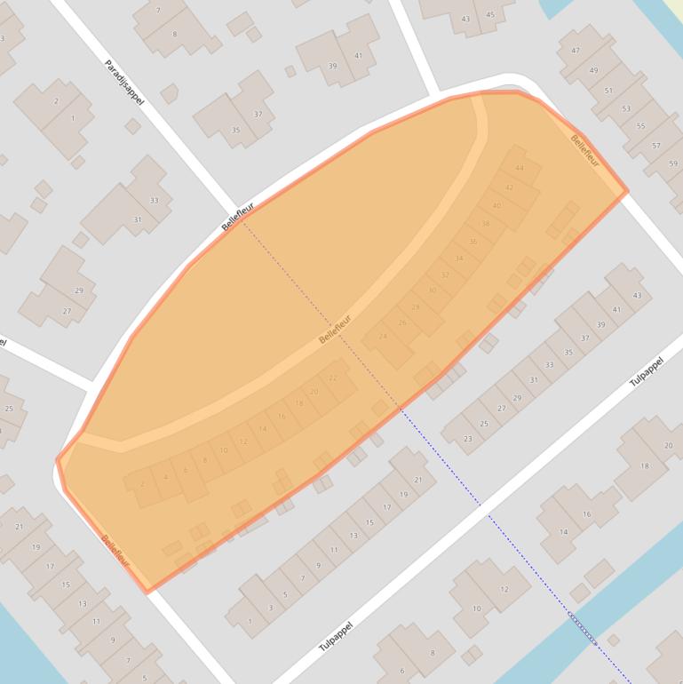 Kaart van postcodegebied 1731WL.