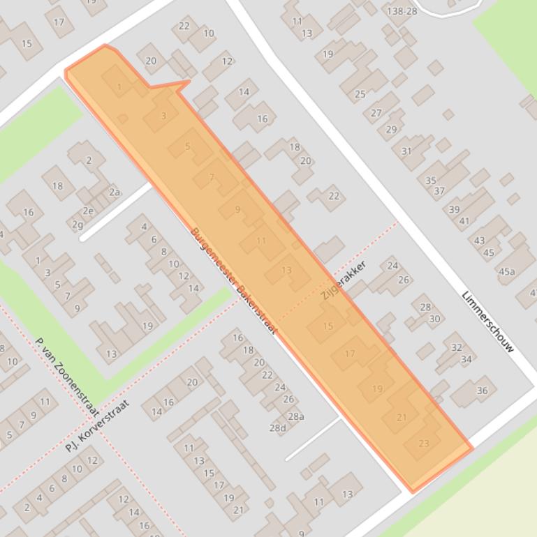 Kaart van postcodegebied 1731XJ.