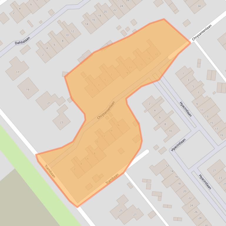 Kaart van postcodegebied 1731XW.