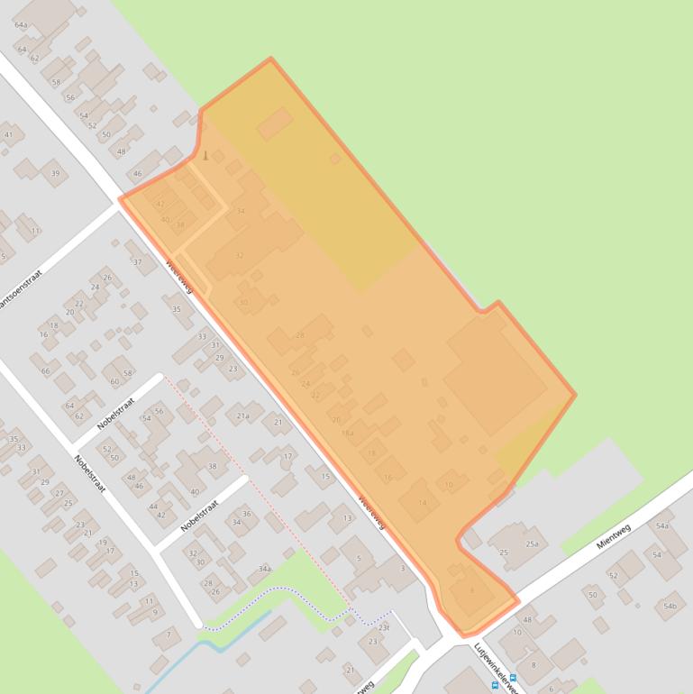 Kaart van postcodegebied 1732LL.