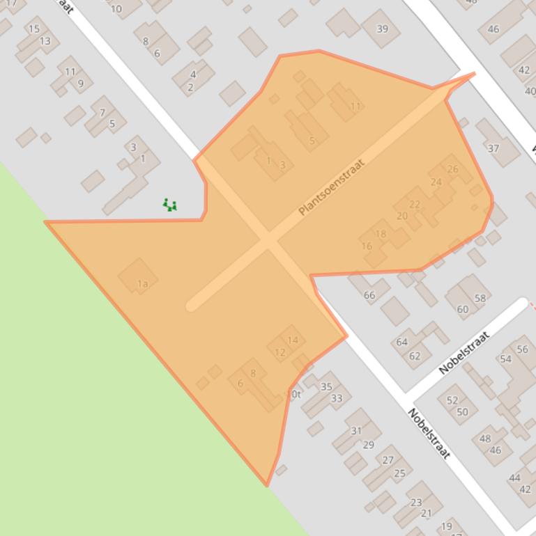 Kaart van postcodegebied 1732LS.