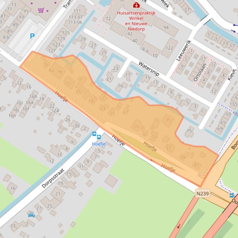 Kaart van postcodegebied 1733AB.