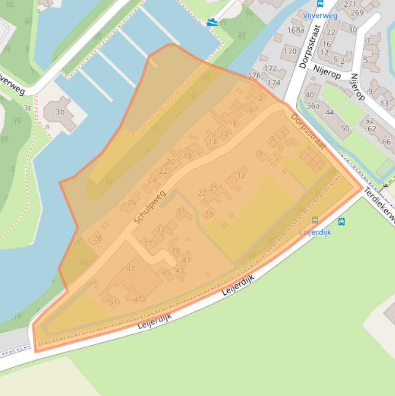 Kaart van postcodegebied 1733AT.