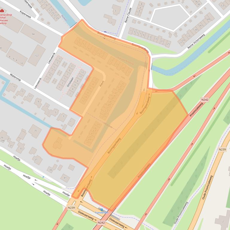 Kaart van postcodegebied 1733BD.