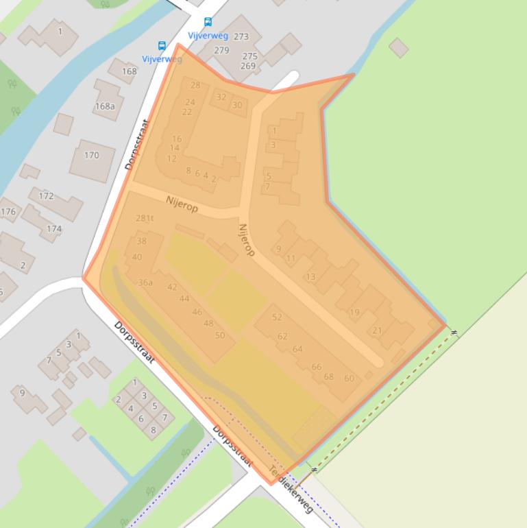 Kaart van postcodegebied 1733JB.