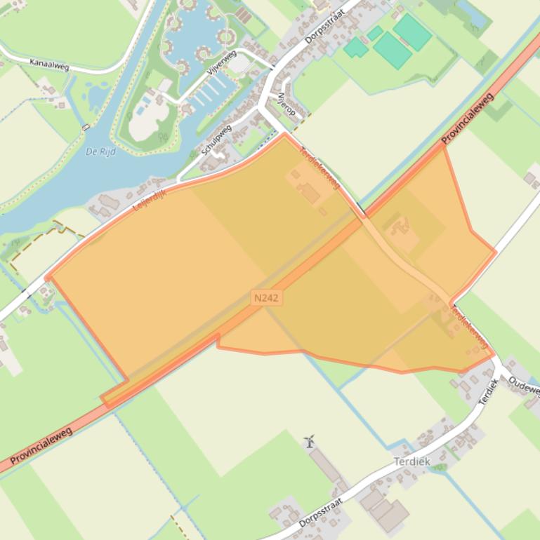 Kaart van postcodegebied 1733JC.