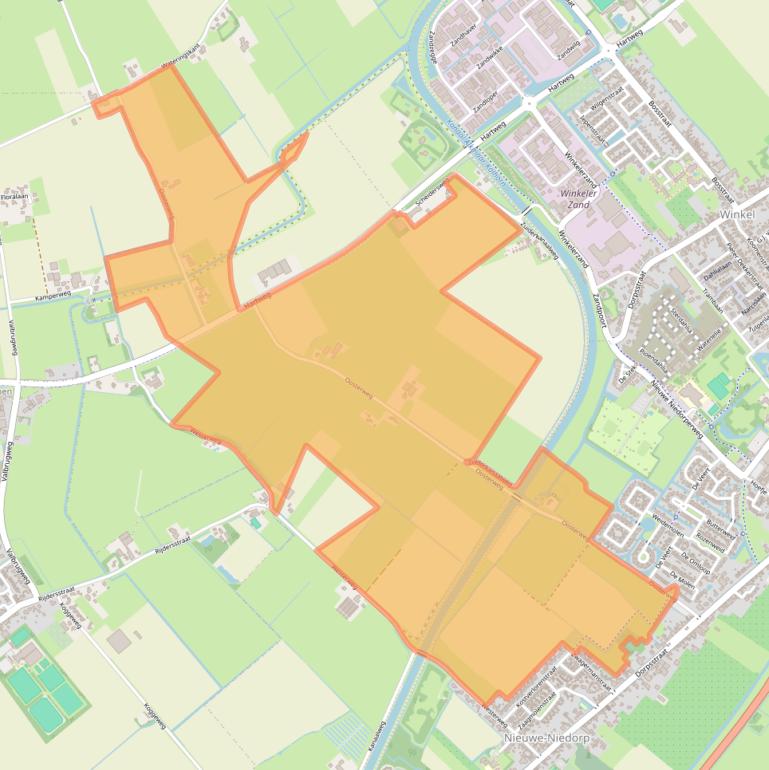 Kaart van postcodegebied 1733LA.