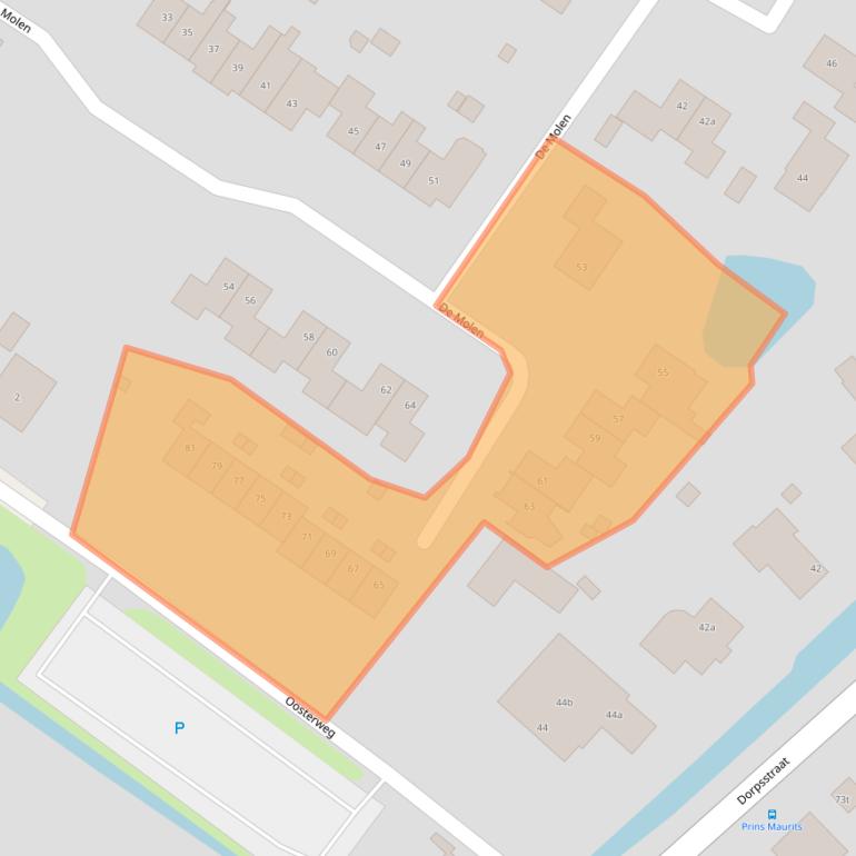 Kaart van postcodegebied 1733LB.