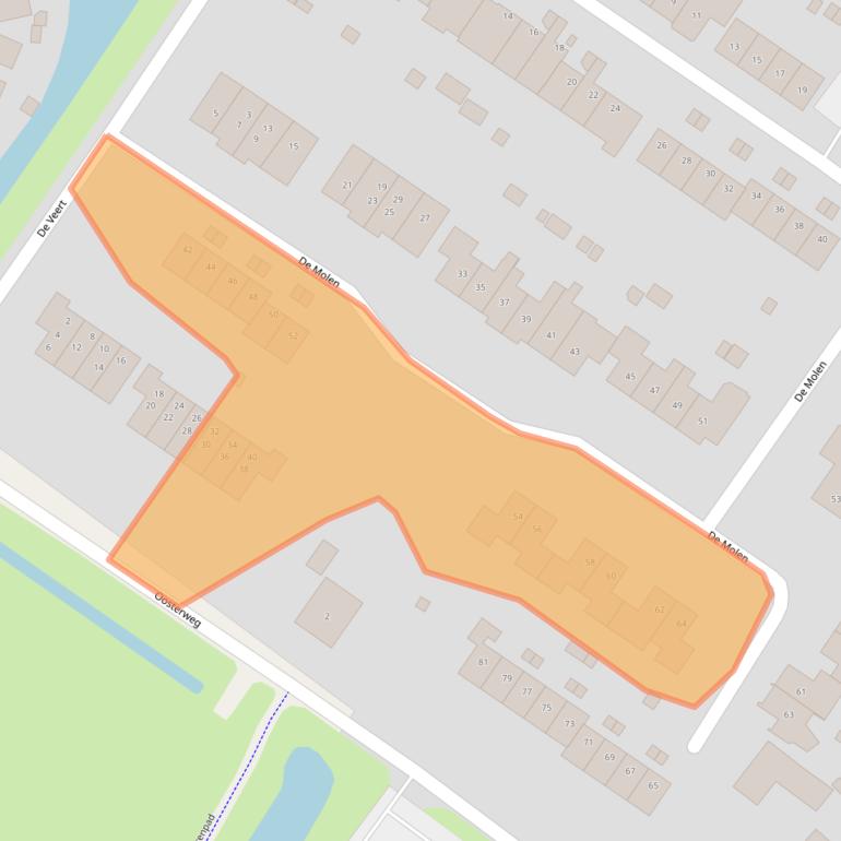 Kaart van postcodegebied 1733LE.