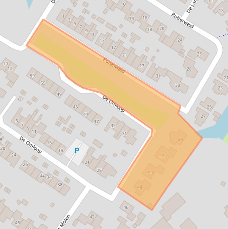 Kaart van postcodegebied 1733LK.