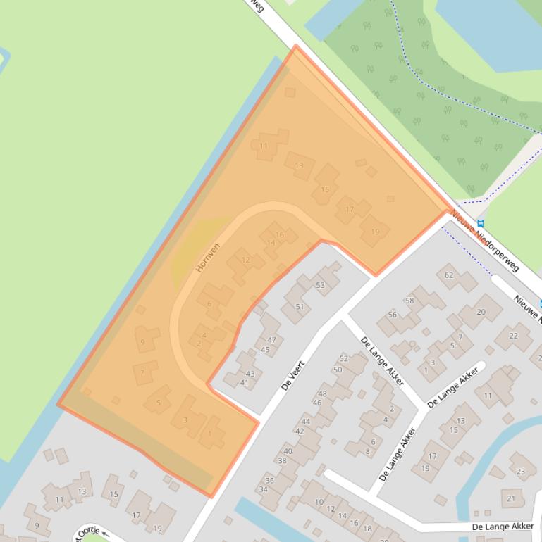 Kaart van postcodegebied 1733LN.